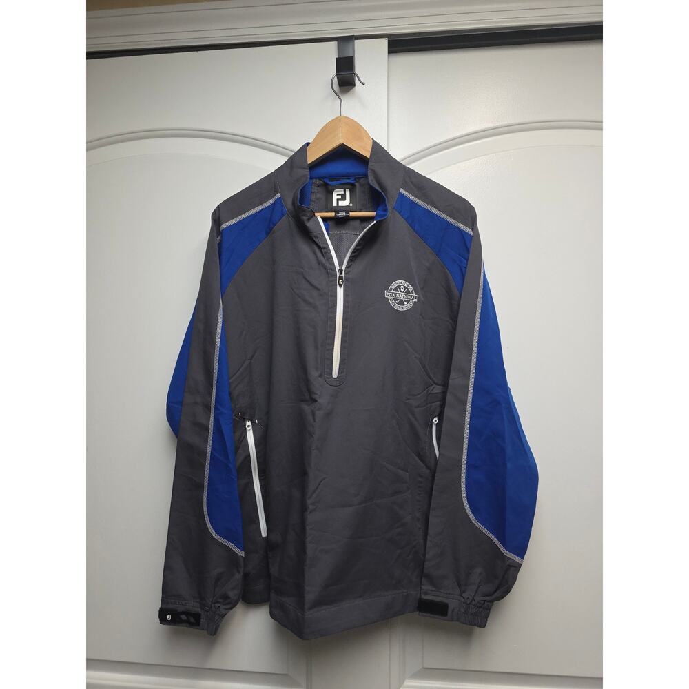 FootJoy x PGA National Men's 1/4 Zip Performance Pullover Grey Blue Sz Medium
